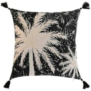 Home ESPRIT Coussin Noir Boho Palmier 45 x 5 x 45 cm