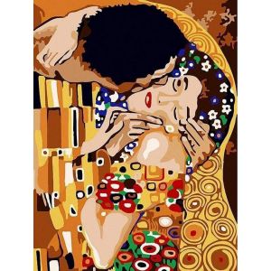Figured'Art Peinture par Numéro Adulte Tendre Baiser - Activité Manuelle Kit de Loisir Créatif DIY Numéro d'Art Complet - 40x50cm sans châssis en bois
