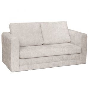Marilia - Canapé 2 places convertible déplimousse en velours texturé - Beige