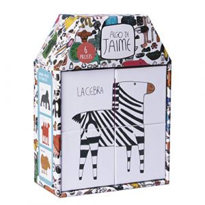 APLI Kids 18314 - Puzzle &agrave; 4 Cubes pour Former 6 Animaux de Quelque Chose de Jaime