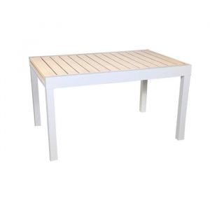 Sweeek Table de jardin ELORA extensible aluminium blanc 8 places 135 / 270 x 90 x 75 cm