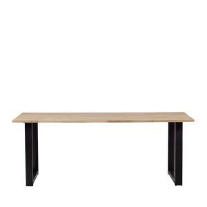 Image de Woood TABLO - Table à manger en bois piétement en U 200x90cm - Naturel