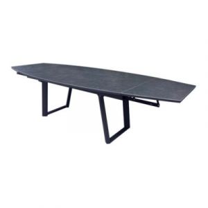 Proloisirs Table De Repas Extensible En Aluminium Et C&eacute;ramique ? Manta 180/230/280 X 110 ? Allonges En Bout ? Coloris Graphite