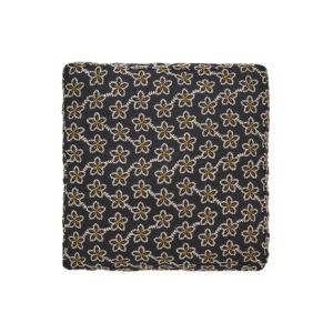 Alexandre Turpault Housse de coussin brodée en lin, Fleurs, Made in France Noir - Couleur Noir - Taille TS