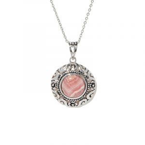 Amazonia - Pendentif Yakumech en Argent massif & Rhodochrosite 5.8 ct