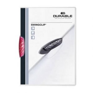 Visiodirect Lot de 25 chemises de présentation clip pourpre SWINGCLIP,couverture semi-transparente,capacité 30 feuilles