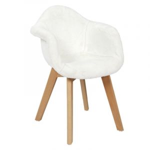 Home Deco Kids Fauteuil Enfant Fourrure Blanc