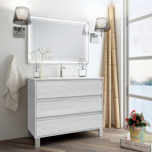 -12% - Cosyneo - Meuble de salle de bain - TIRIS 3C et miroir Led VELDI - 100cm