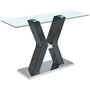 Console Dkd Home Decor Noir Bois Verre trempé Bois mdf 120 x 40 x 76 cm