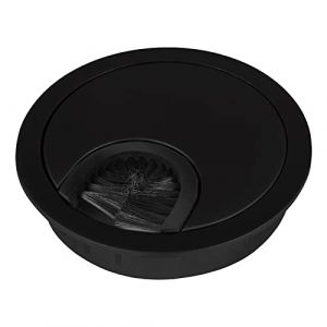 Sotech Passage de câble métallique Dimension de perçage Ø 68 mm noir mat avec joint brosse Passage de câble Ø 76 mm