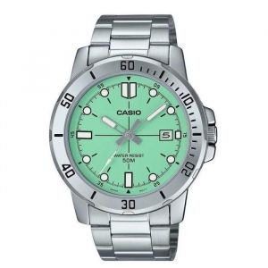 Casio Montre Fond Vert-Turquoise Pour Hommes - Avec Dateur - Etanche 50 M