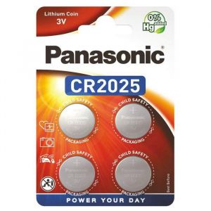Panasonic Lot de 4 piles boutons au lithium CR2025 DL2025 3 V