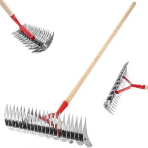 Kadax - A&eacute;rateur manuel Scarificateur d'herbe &agrave; gazon Double face en m&eacute;tal avec poign&eacute;e