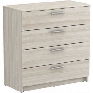 Commode 4 tiroirs Chêne clair - oda - l 80 x l 38 x h 81 cm - Bois clair