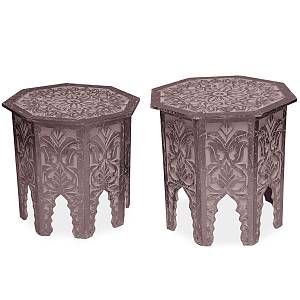 Image de Declikdeco Lot de 2 tables d'appoint Marron DIRIKA