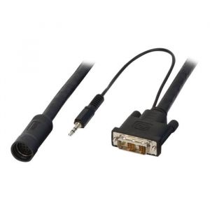 Lindy DVI Male & Audio Fly Lead for In-Wall Cable Run Câble vidéo-audio liaison simple DVI - audio DIN 15 broches (F) pour…