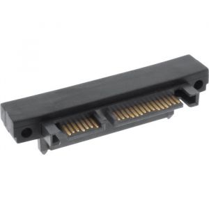 Inline Adaptateur SATA Mâle / Femelle, 22pol. (15+7), aufwärts gewinkel