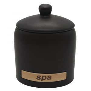 MSV Boite &agrave; cotons C&eacute;ramique SPA Noir & Beige