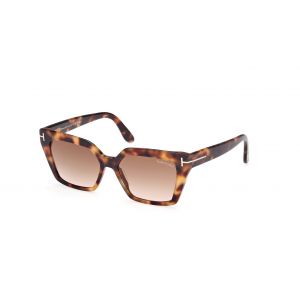 Tom Ford Femme FT1030 WINONA 53F Lunettes de soleil Acétate Havane Marron Cat Eye Normale