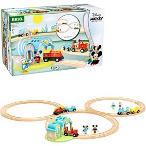 Image de Brio 32292 - Circuit Mickey Mouse Deluxe/Disney - Mickey and Friends - Coffret Complet 33 pièces - Circuit de Train en Bois - Jouet pour garçons et Filles dès 3 Ans