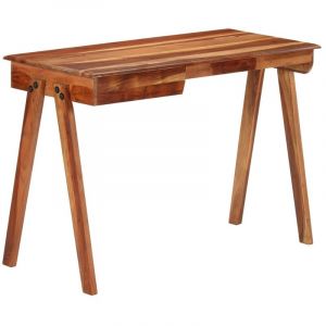 VidaXL Bureau avec tiroirs bois d'acacia massif 110x50x77 Cm