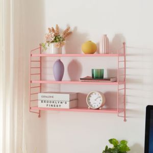Tagère murale Strängnäs à 3 niveaux modulables 50 x 60 x 15 cm rose [en.casa]