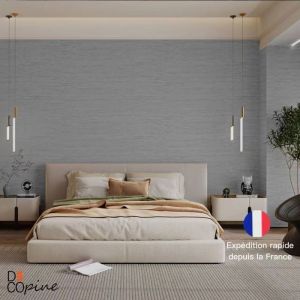 Papier peint adhésif souple effet pierre naturelle – 60x280 cm – Teinte gris foncé – Résistant à l’eau et facile à poser