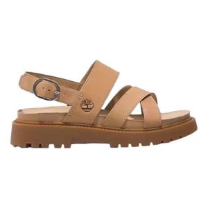 Timberland Pour femme. Sandales en cuir beige Clairemont Way Cross Str