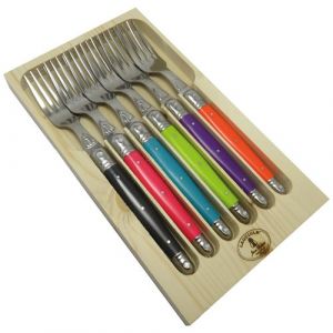 Jean Dubost Coffret fourchette Tonic Mix Laguiole - lot de 6 - Couvert, Ménagère