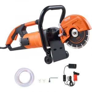 Vevor - Scie a beton electrique, 180 mm, scie circulaire puissance elevee 2000 w profondeur de coupe 63 mm scie a disque humide/sec avec conduite