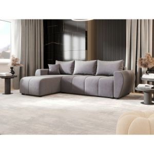 Meublesline Tendencio - Canapé d'angle convertible molia l Gris