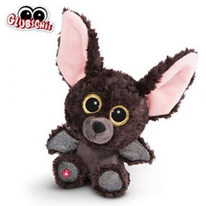 Nici Doudou-Peluche GLUBSCHIS Chauve-Souris Baako 15cm, avec des Grands Yeux Scintillants, 45552