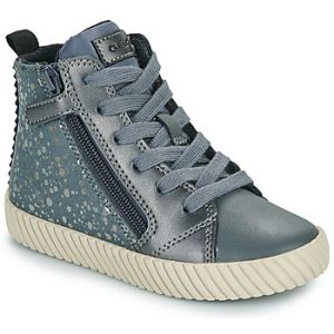 Geox Baskets montantes mirroless bleu gris &agrave; fermeture &eacute;clair