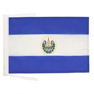 AZ FLAG - Drapeau El Salvador - 45x30 cm - Pavillon Salvadorien 100% Polyester Avec Deux Cordelettes - 20g
