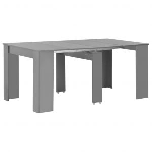 Image de VidaXL Table à dîner extensible Gris brillant 175x90x75 cm