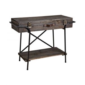 Aubry Gaspard Console valise en bois Voyage