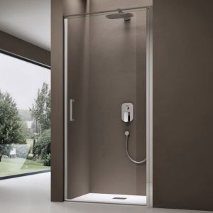 Porte de Douche Pivotante Paroi de Douche pour Niche Verre de 8mm avec Revêtement Anti-calaire Transparente 80x195cm Teramo36K - Sogood