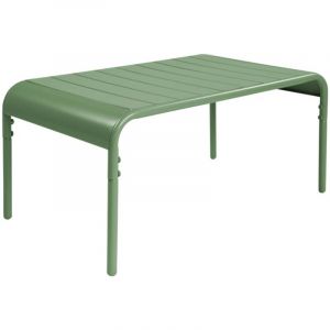 Table basse de jardin rectangulaire acier 90cm vert - Am&eacute;lia