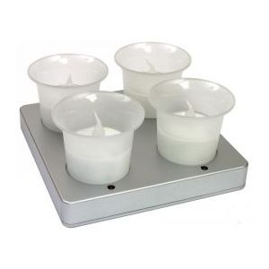 Electris 4 bougies LED finition verre opalisé