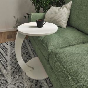 Nova Table d’appoint Holeby ronde blanc [en.casa]