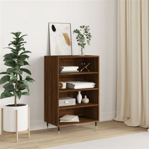 VidaXL Buffet Haut, Armoire avec Étagère et Pieds, Meuble de Rangement Salle de Séjour Salon Intérieur, Moderne, Chêne Marron Bois d'Ingénierie