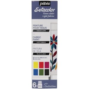 Pebeo Set d'initiation Setacolor tissus clairs - 6 x 20 ml