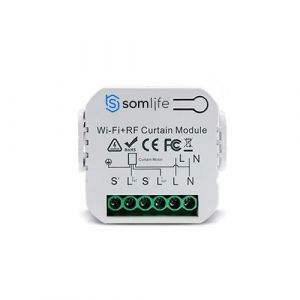 Commutateur SomLife de volet et rideau Wifi Rf Tuya Smart Life Module pour volet roulant 433 mhz