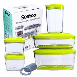 Dafi Récipients sous vide SeeYoo SET5 vert citron pour le stockage des aliments