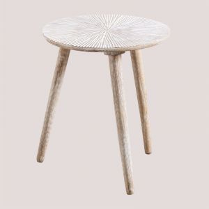 Table d'Appoint Ronde en Manguier Nabordi SKLUM Bois blanc vintage