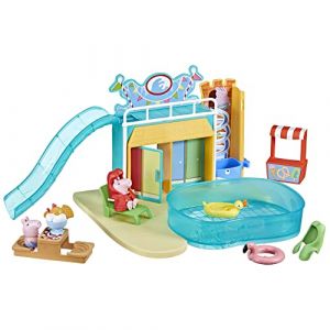 Image de Hasbro Peppa Pig Le parc aquatique de Peppa, coffret avec 2 figurines et 15 accessoires, jouet pour enfants, dès 3 ans