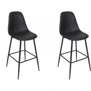 The home deco factory Chaise De Bar Amber Noir - Lot De 2