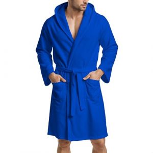 PETTI - Peignoir Femme, Peignoir Homme, Peignoir de Bain, Peignoir de Bain Femme, Peignoir de Bain Homme, Bleu Électrique