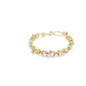 Swarovski Bracelet Tennis Gema, Tailles variées, Multicolore, Placage de ton or, M