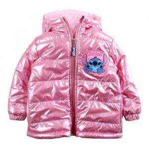 Parka Enfant Fille Rose Brillante Matelass&eacute;e - Disney Lilo Et Stitch -Taille 3 &Agrave; 10 Ans